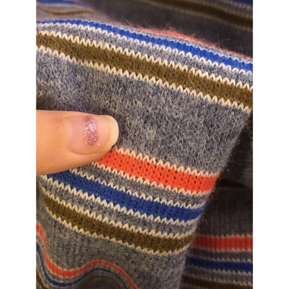 1960s-1970s LANZ ORIGINAL. Long Sleeve Striped. Maxi Sweater Dress. XS-S. As Is - Picture 9 of 10